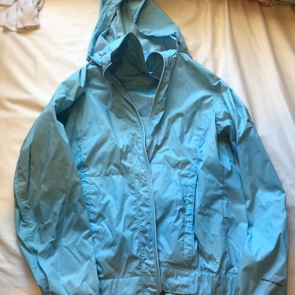 Colombia blue rain coat
